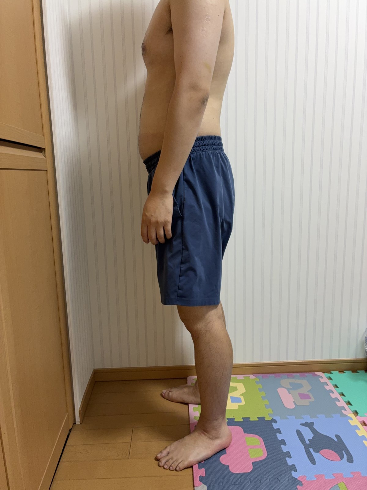 9/15時点の体型(横向き、首から下)