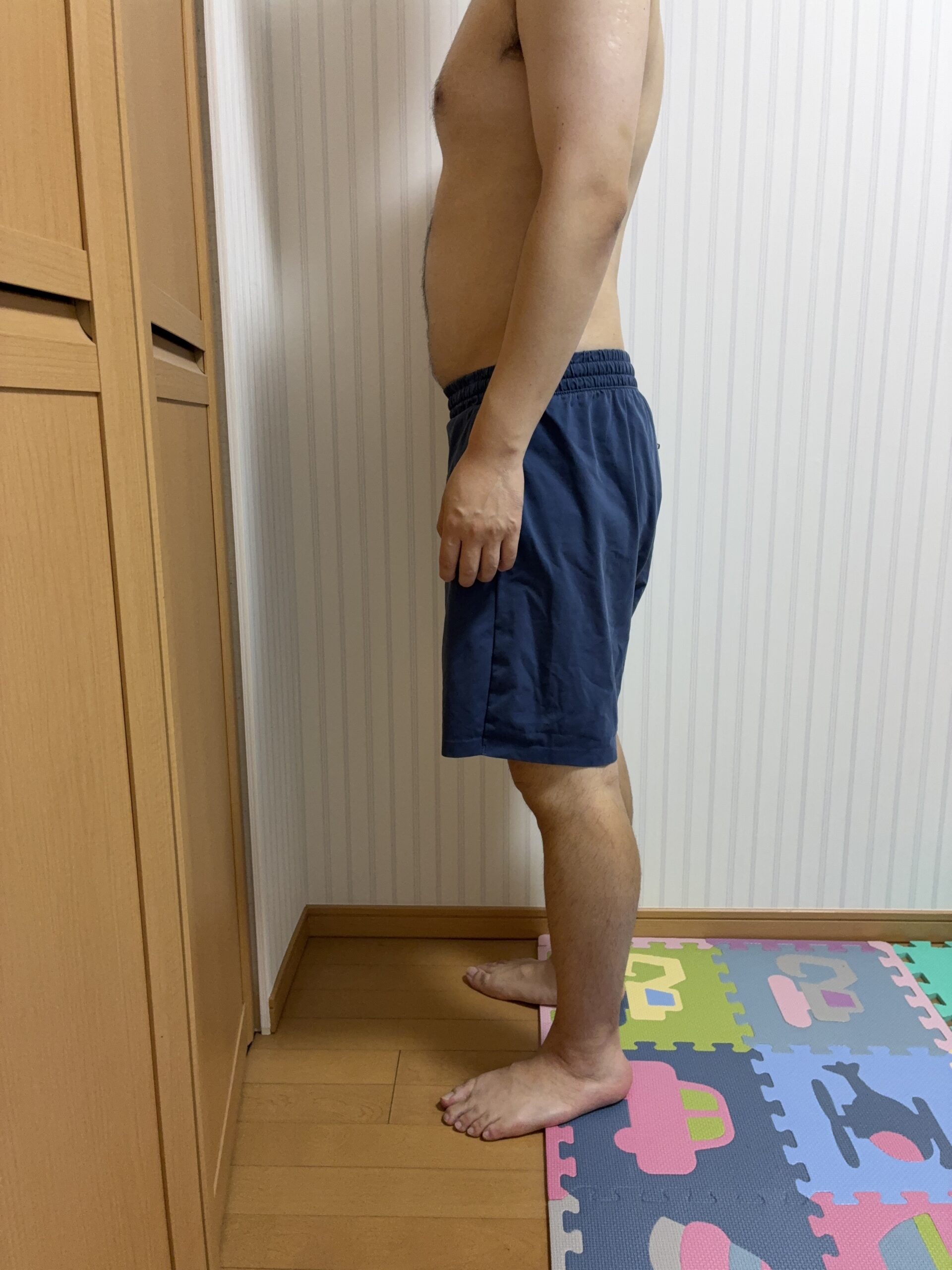 9/20時点の体型(横向き、首から下)