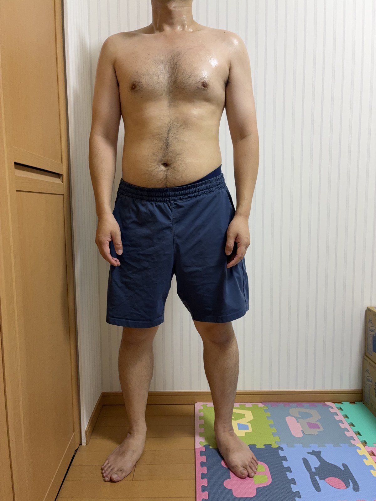 10/3時点の体型を撮影した写真(正面、首から下)